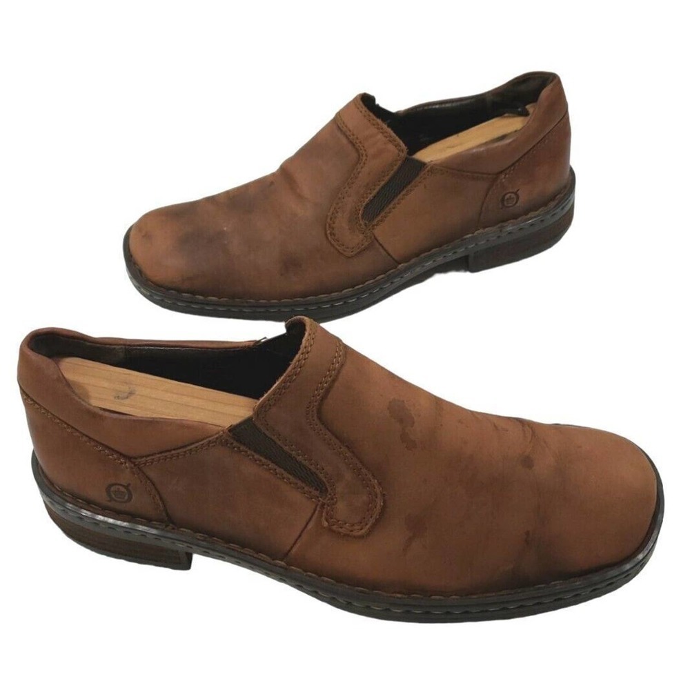 Born Hand Crafted Footwear Loafers Slip On Men Brown Leather10/44 M/W M9560 CKF9